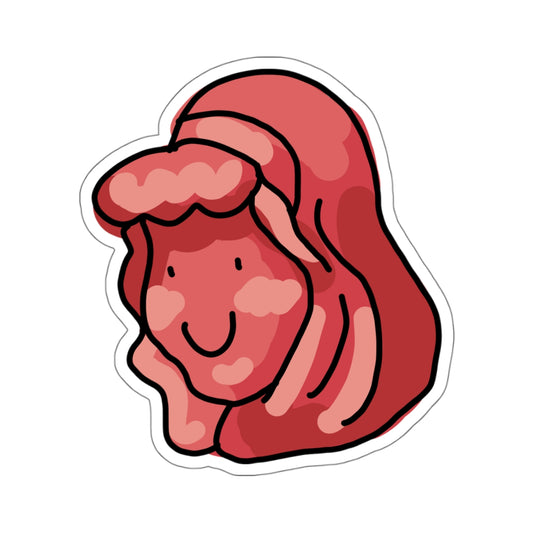 red hair girl froot snack sticker