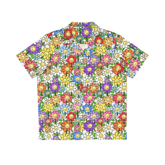 happy flowers button-down shirt #2