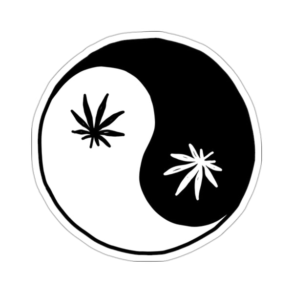 yin & yang weed sticker
