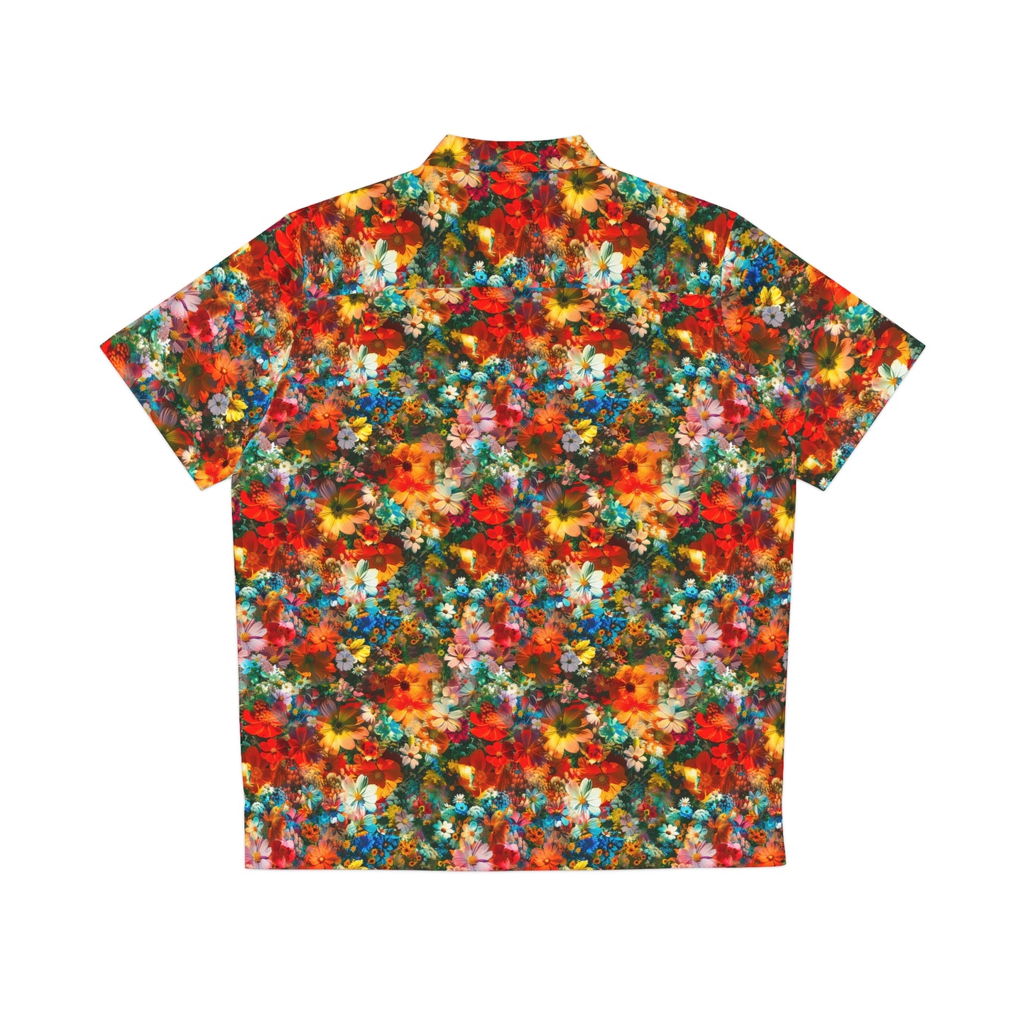 vibrant flowers button-down shirt