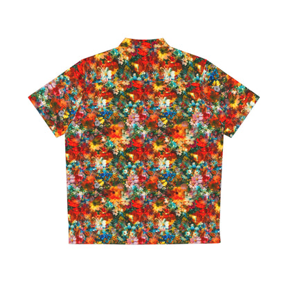 vibrant flowers button-down shirt