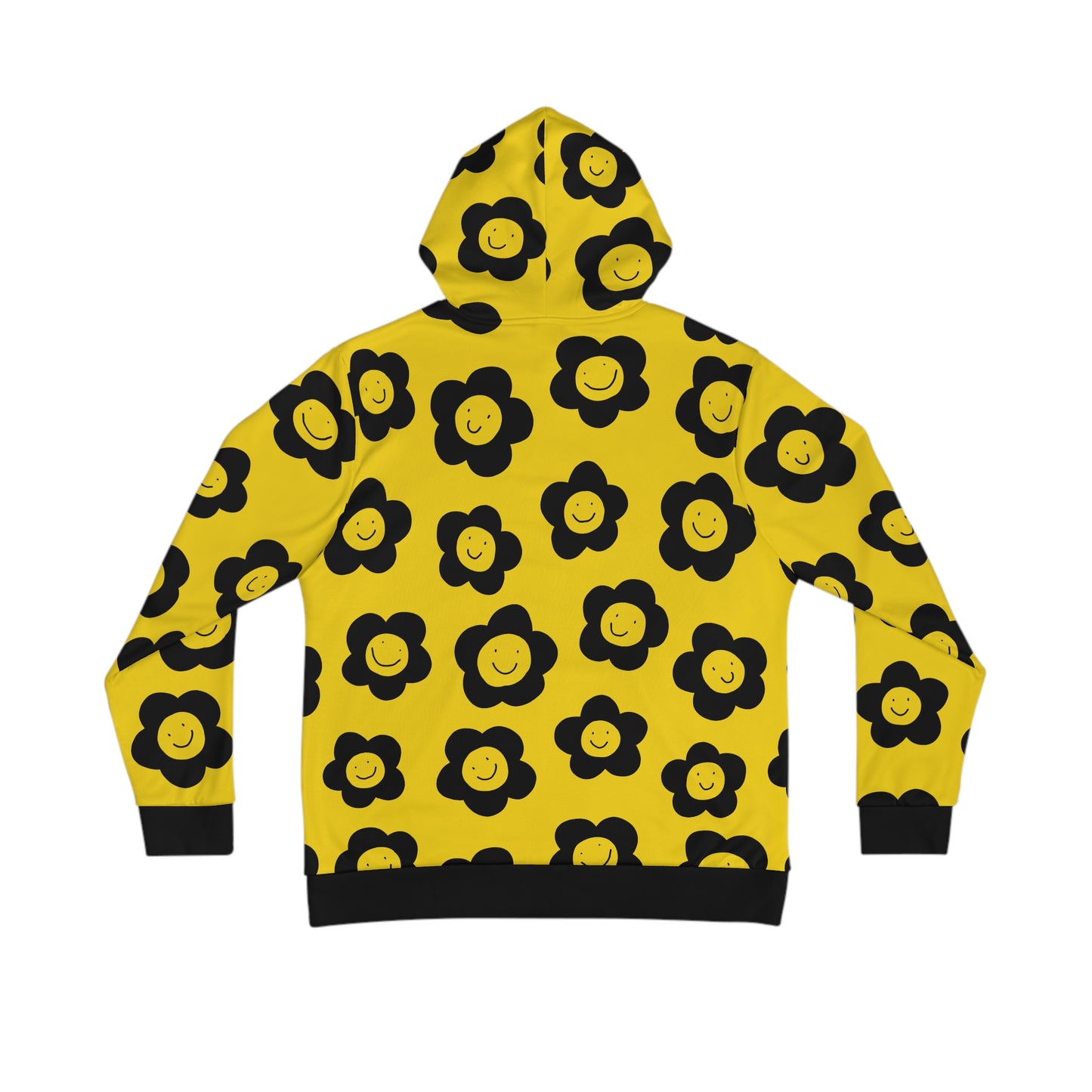 happy flowers black & yellow hoodie