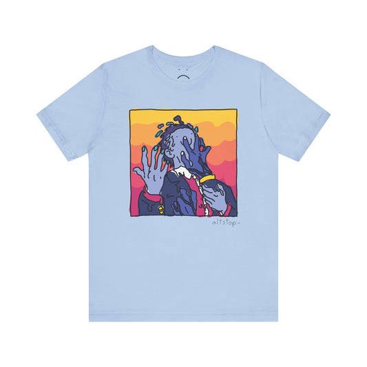 melting purple man deluxe tee