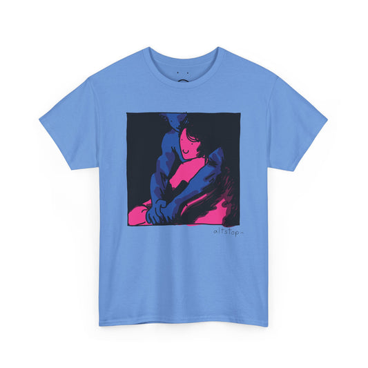 blue man pink woman deluxe tee