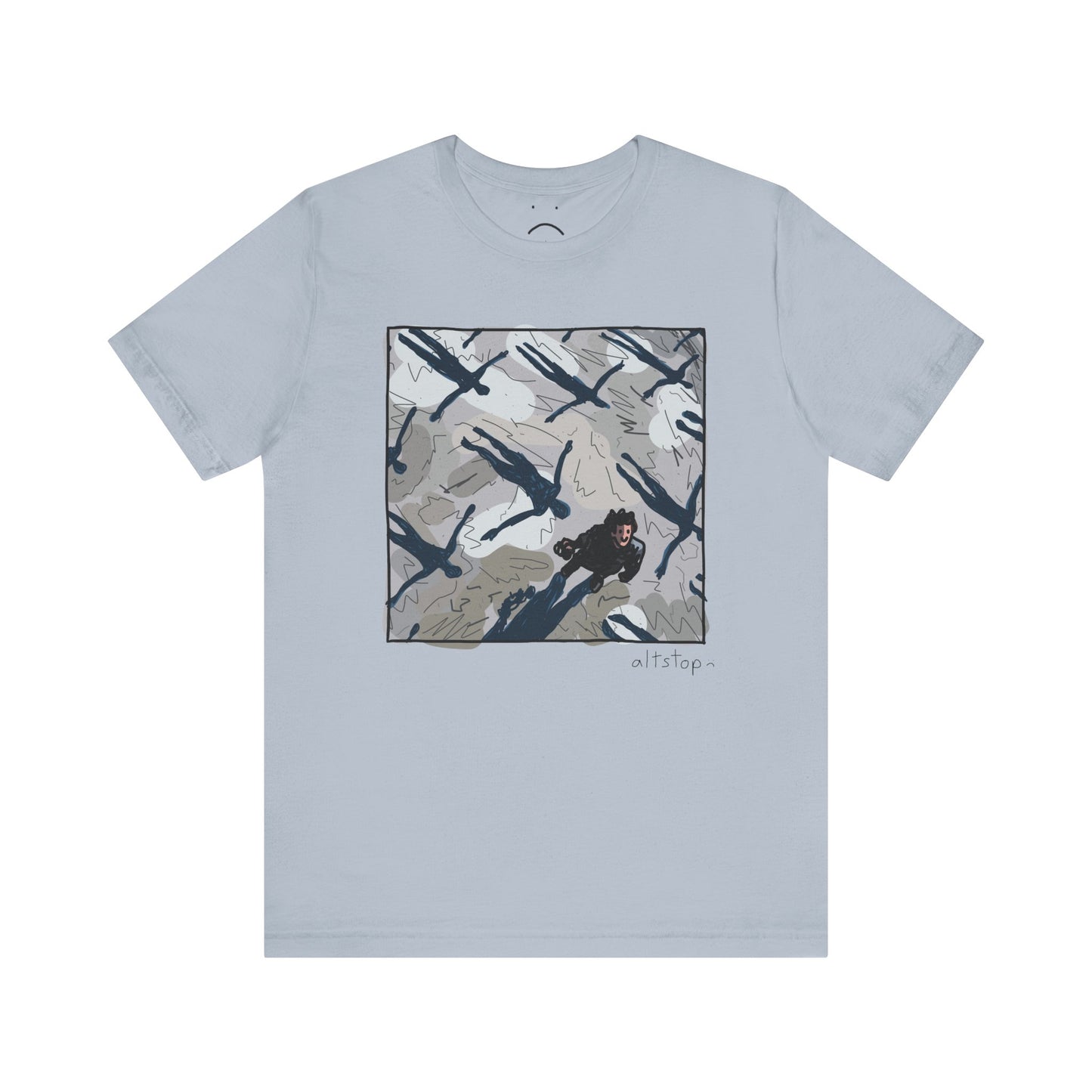 flying people shadows deluxe tee