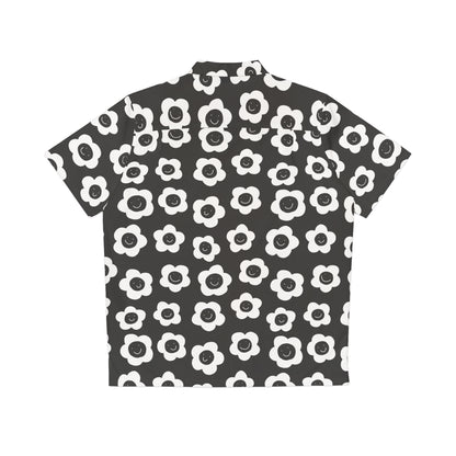 black flower garden button-down shirt