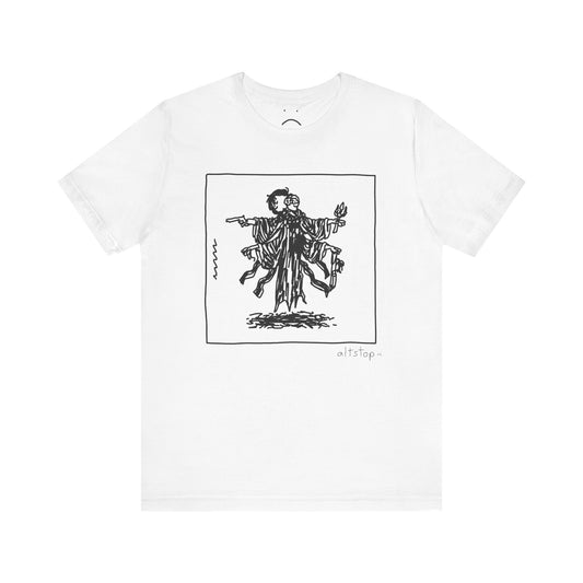 four-handed floating knight tee