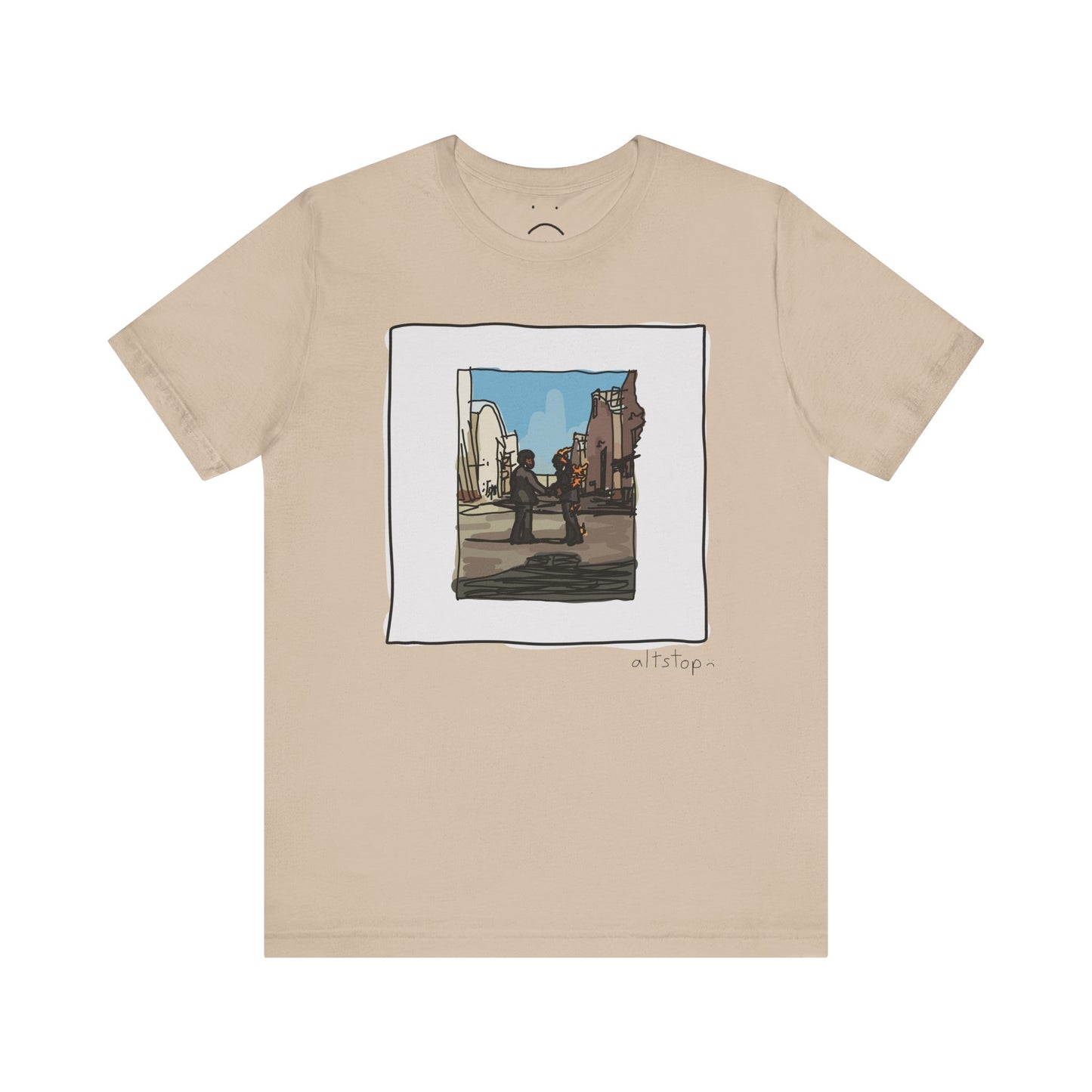 fire handshake deluxe tee