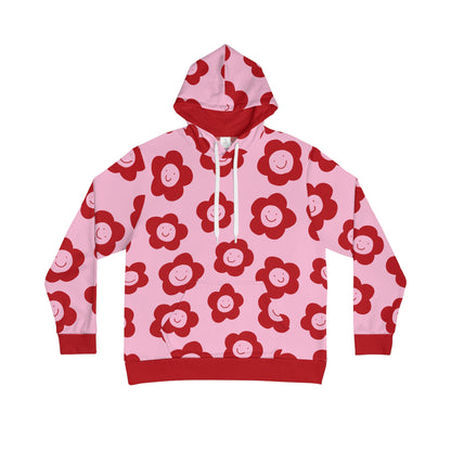 happy flowers red & pink hoodie