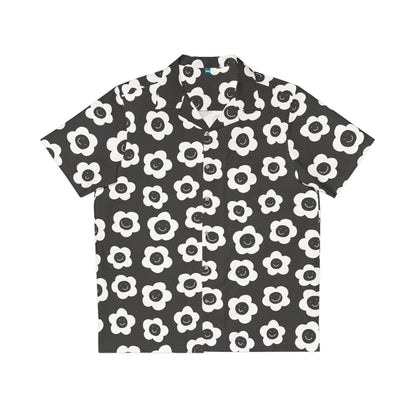 black flower garden button-down shirt