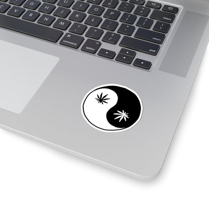 yin & yang weed sticker