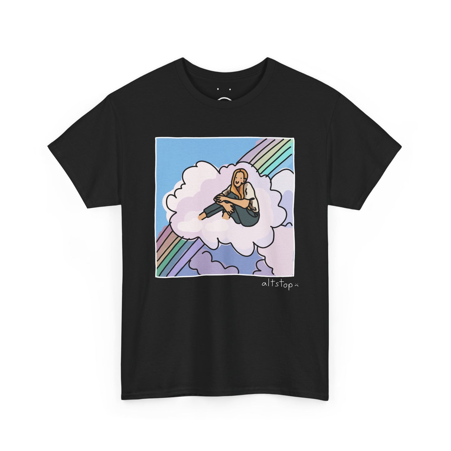 rainbow clouds forever deluxe tee