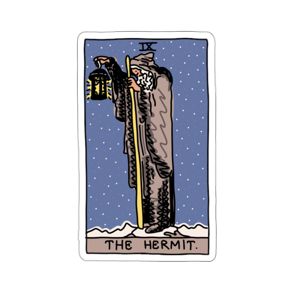 the hermit tarot card sticker