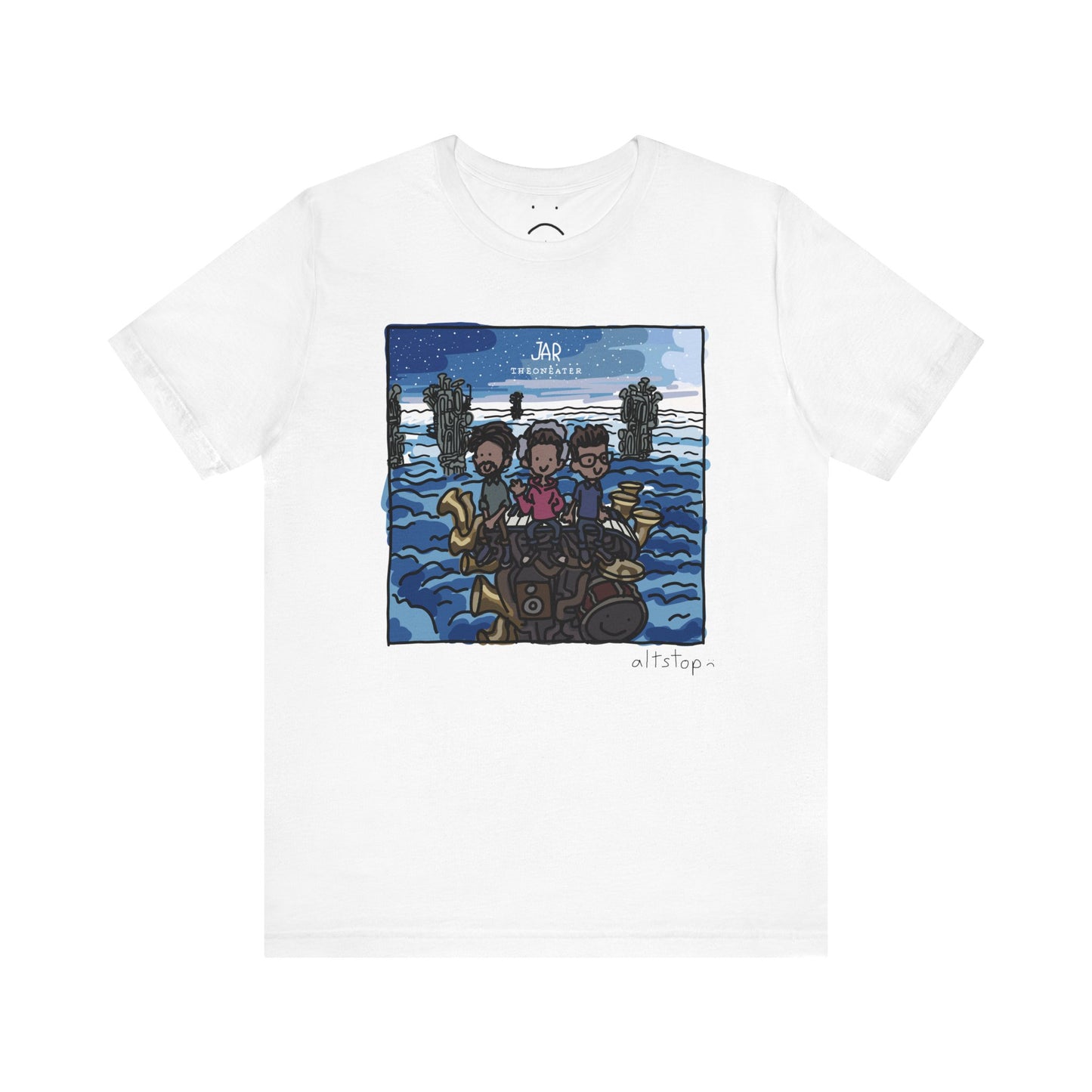 bois in on a tower of instruments in the clouds deluxe tee