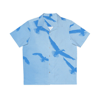 halftone seagull hawaiian shirt