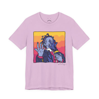 melting purple man deluxe tee