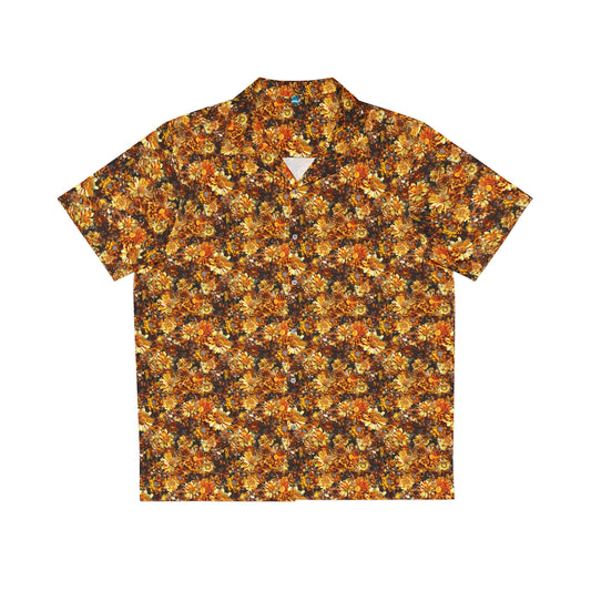 golden flower garden button-down shirt