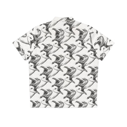 screaming seagulls button-down shirt