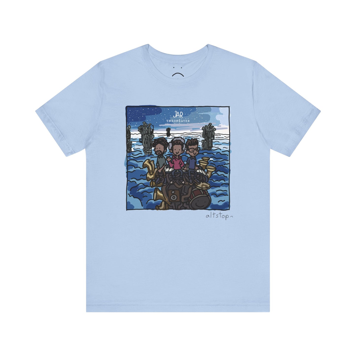 bois in on a tower of instruments in the clouds deluxe tee