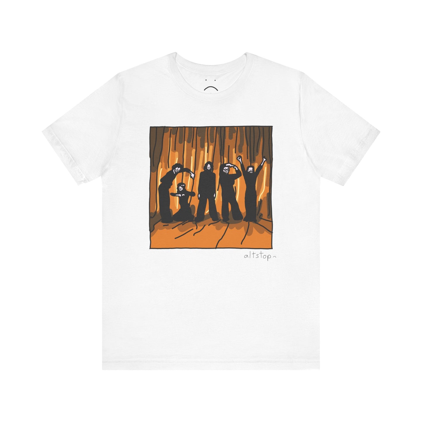 four people smiling in word formation deluxe tee