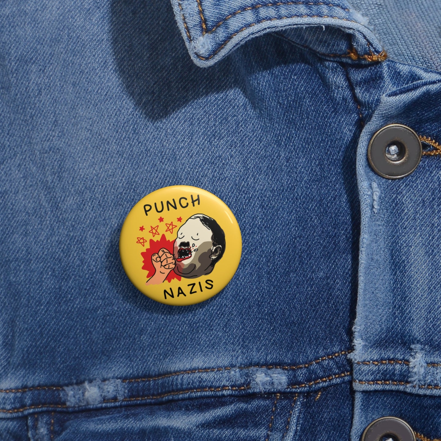 punch nazis pin