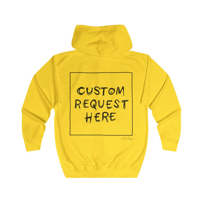 custom request zip hoodie