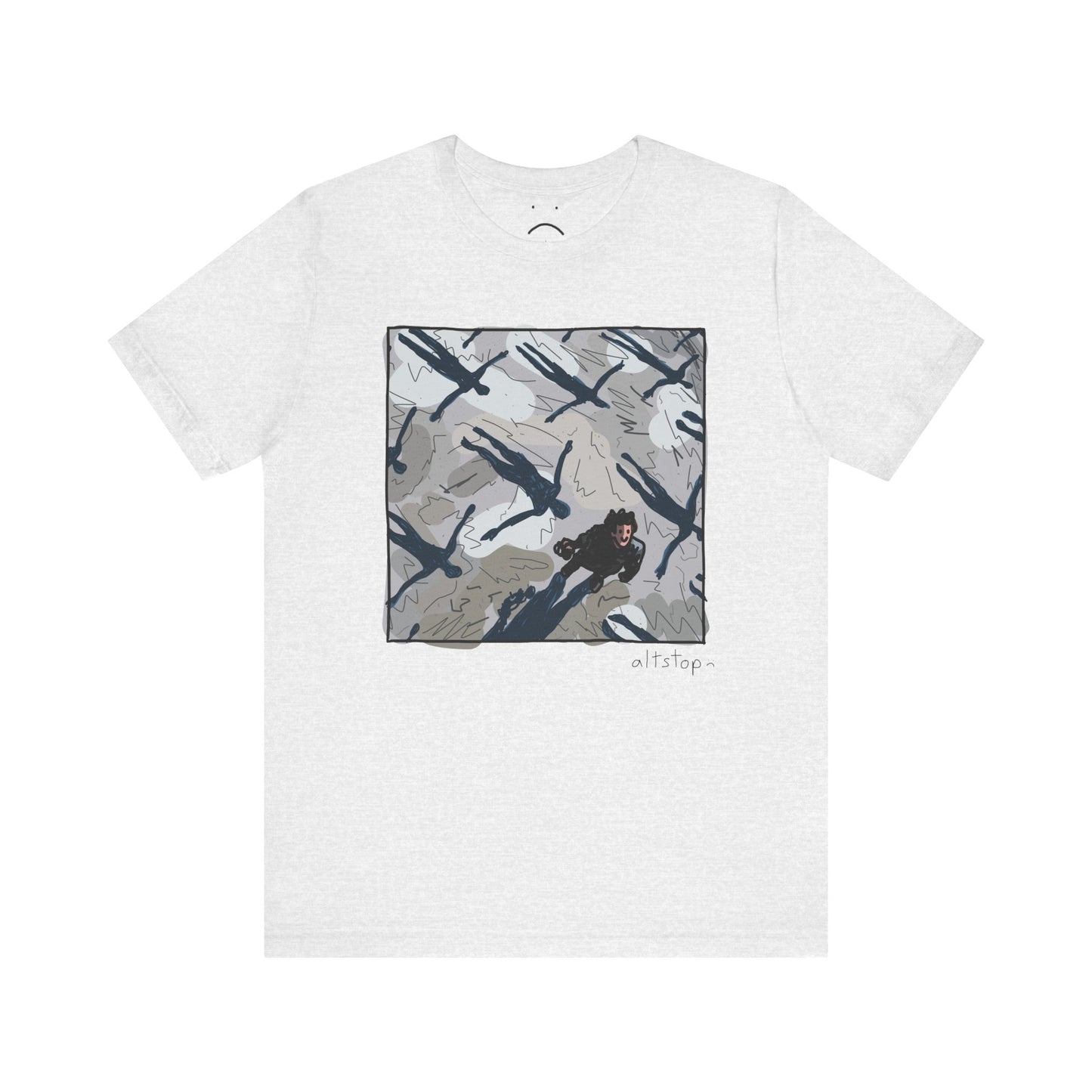 flying people shadows deluxe tee