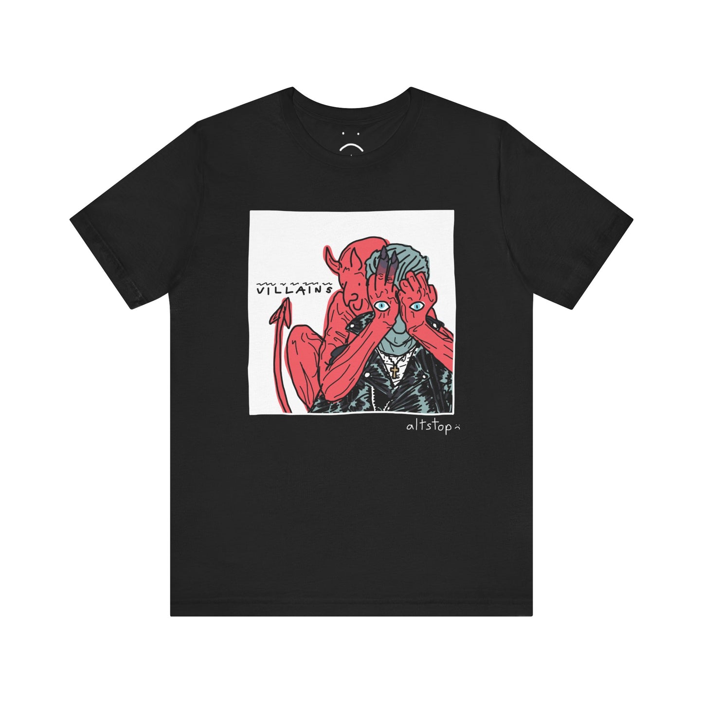 devil with eyeball hands deluxe tee