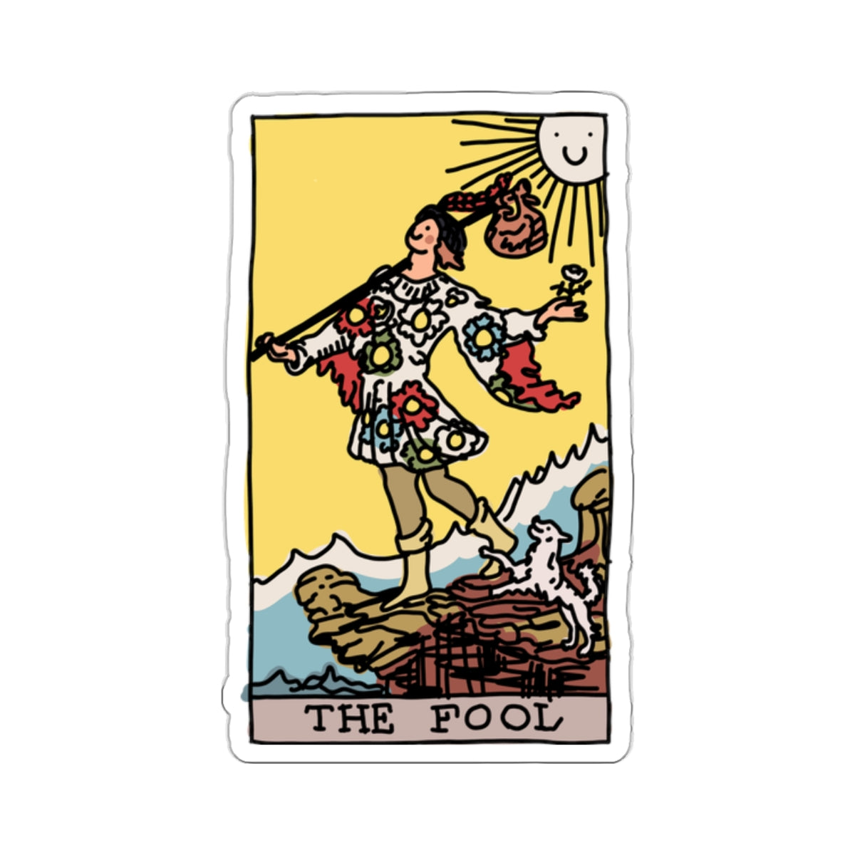 the fool tarot card sticker