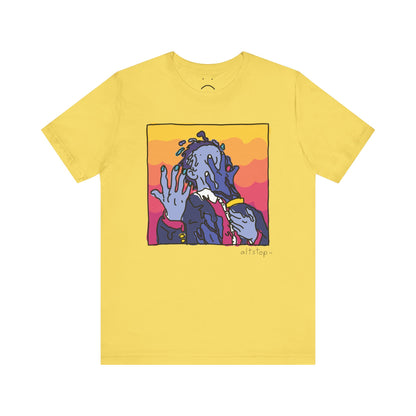 melting purple man deluxe tee