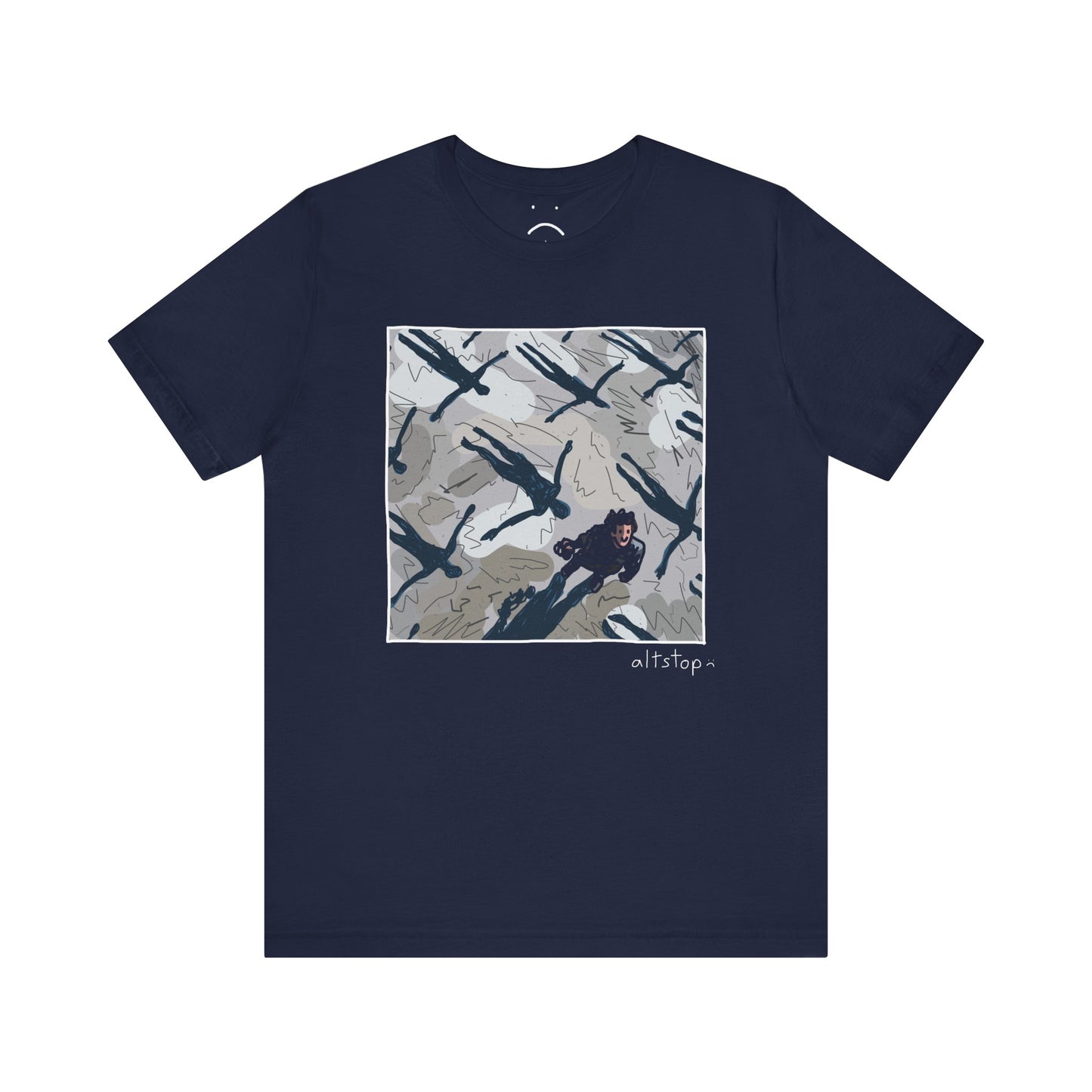 flying people shadows deluxe tee