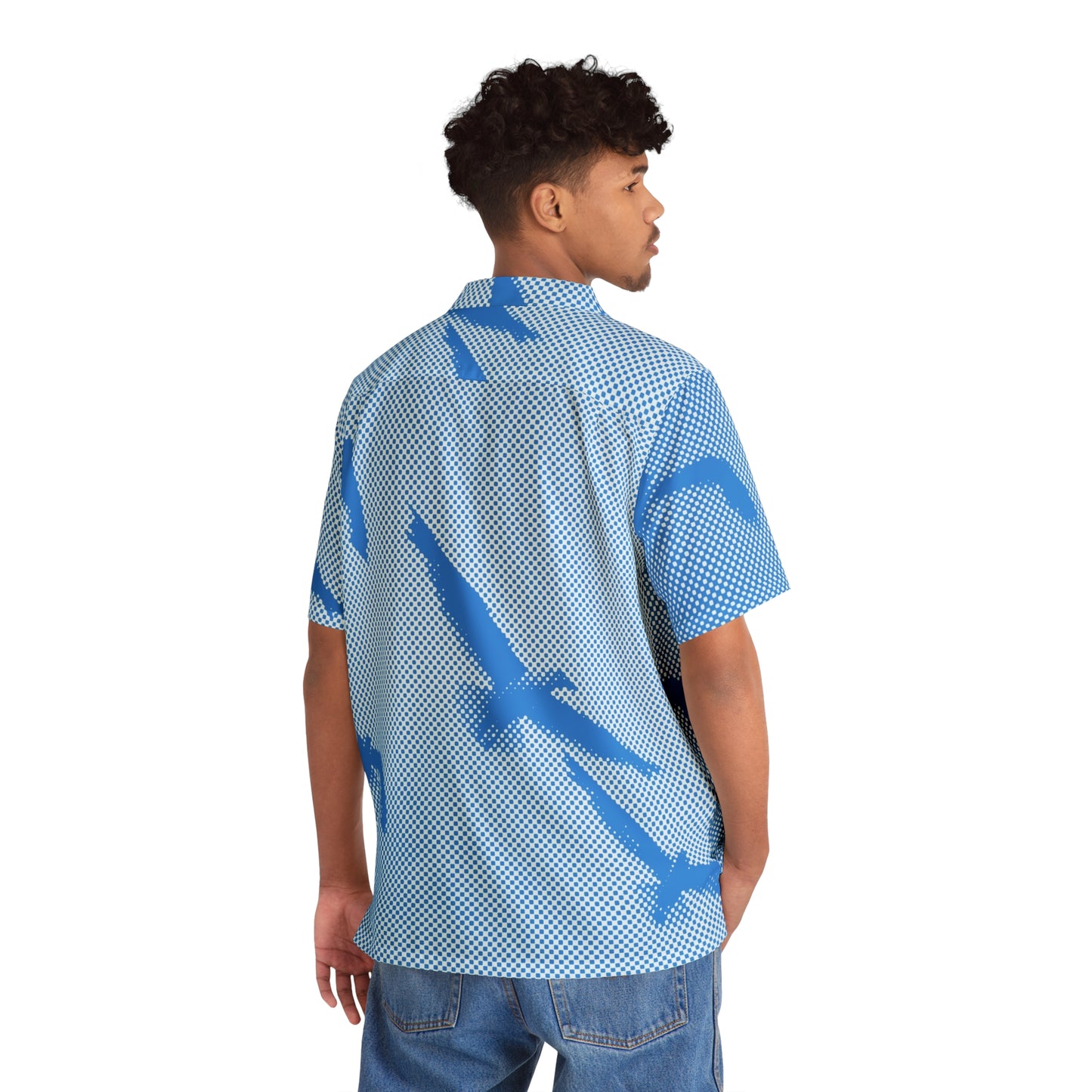 halftone seagull hawaiian shirt