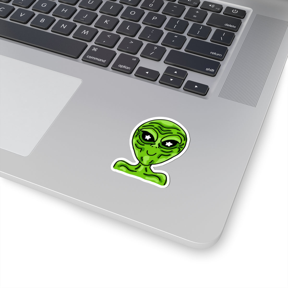 bright green alien sticker