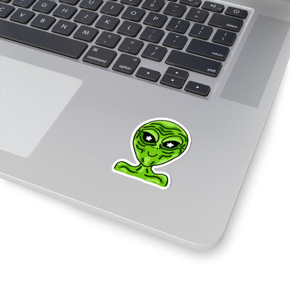 bright green alien sticker