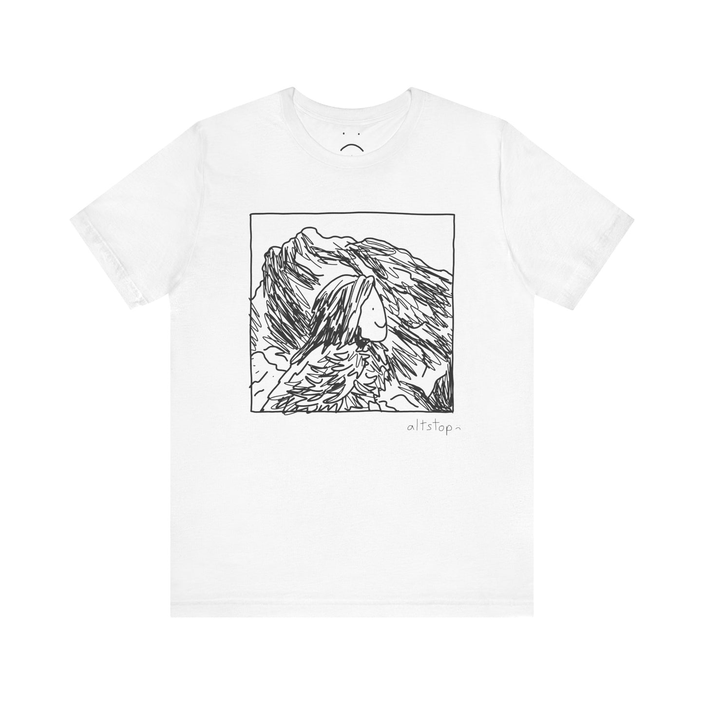 blue hair lands tee