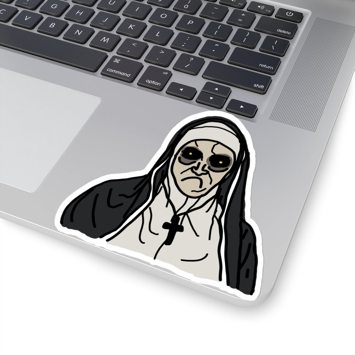 scary nun sticker