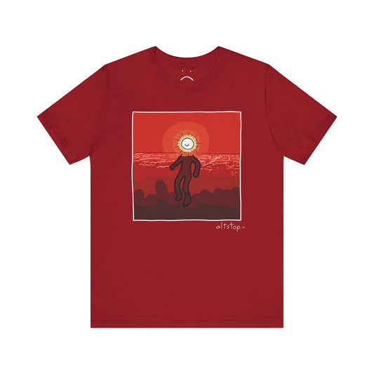 sunset aura dude deluxe tee
