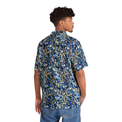 blue paints hawaiian shirt