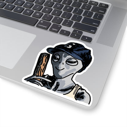 josh exely (baseball alien) sticker