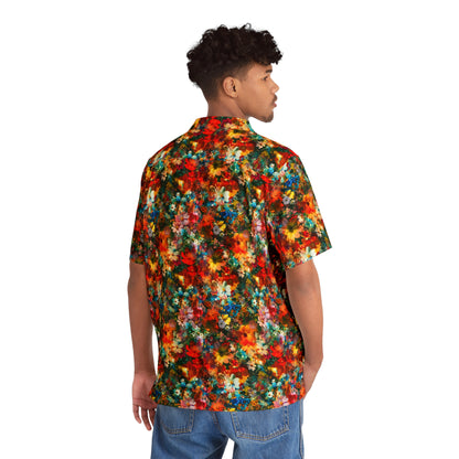 vibrant flowers button-down shirt