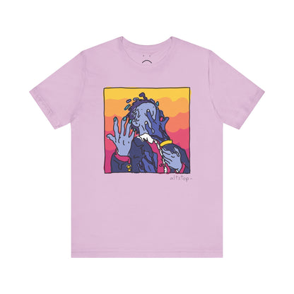 melting purple man deluxe tee
