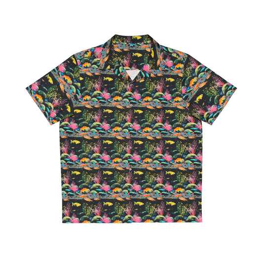 glow in the dark aquarium hawaiian shirt