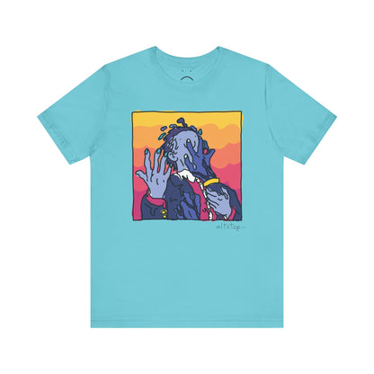 melting purple man deluxe tee