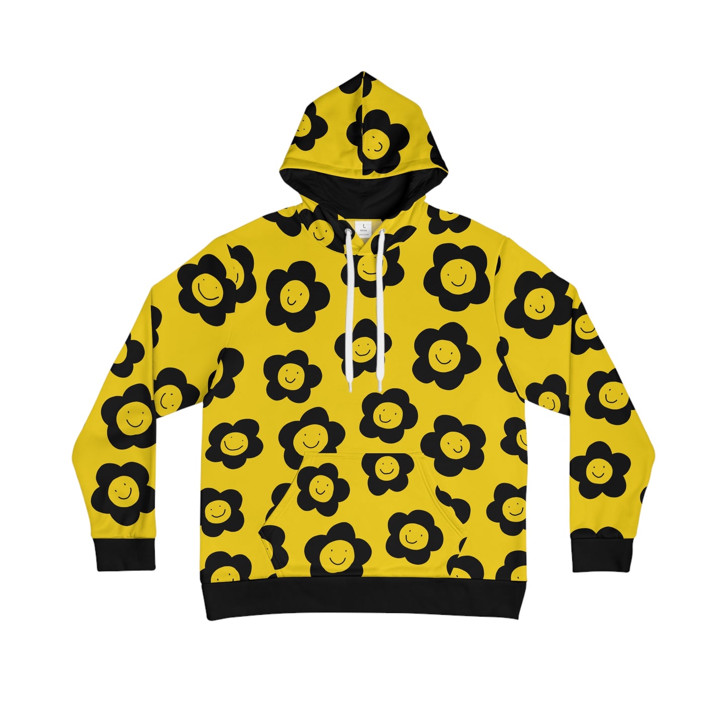 happy flowers black & yellow hoodie