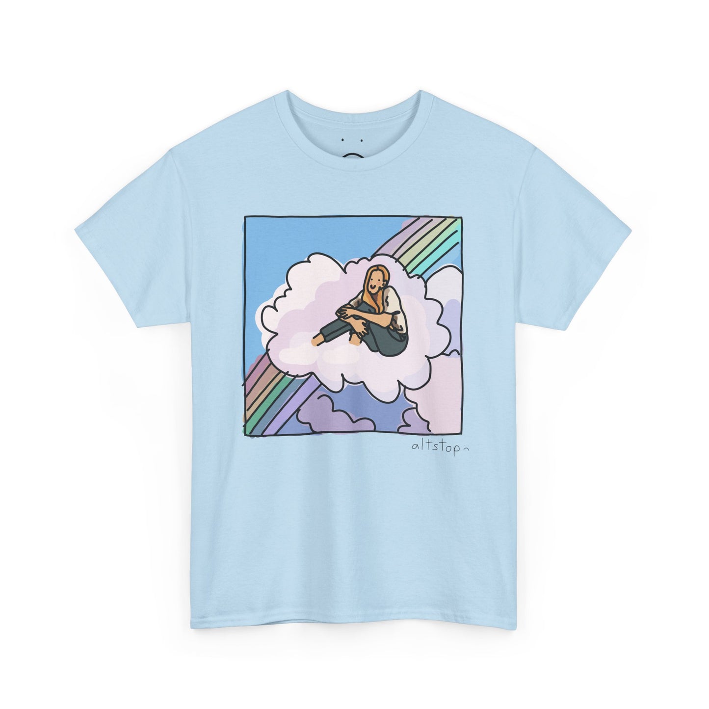 rainbow clouds forever deluxe tee