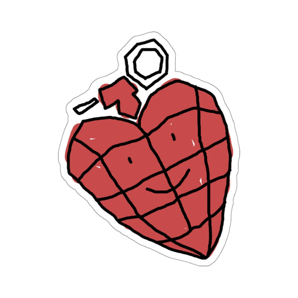 heart grenade sticker